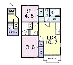 サンパティークB 2LDKの間取図画像