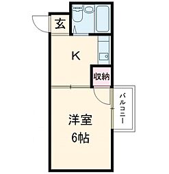 中野町ローズガーデン 1Kの間取図画像