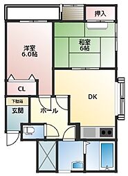 ステイツマンション 2DKの間取図画像