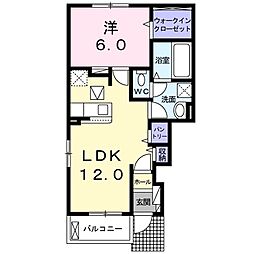 パンリーヴル2 1LDKの間取図画像