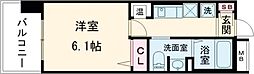 ロイヤル神戸三宮 9階1Kの間取り