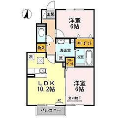 ポルトボヌール 2LDKの間取図画像