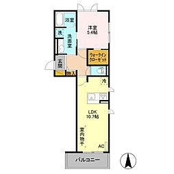 Ｍｅｌａ ｒｏｓｓａ(メーラ ロッサ) 3階1LDKの間取り