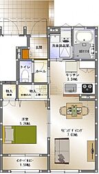 ルピナスB 1LDKの間取図画像