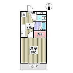 第5下田ビル 1Kの間取図画像