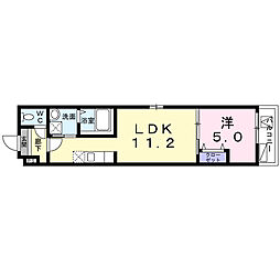 フジパレス鳳駅西5番館 1LDKの間取図画像