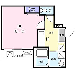 フジパレス鳳駅西5番館 1Kの間取図画像