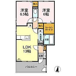アルス外三B棟 2LDKの間取図画像