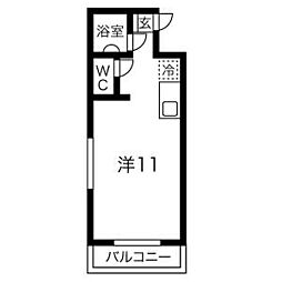 ハイツA&K 3階ワンルームの間取り