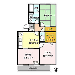 コンフォート轟　Ａ 2階3DKの間取り