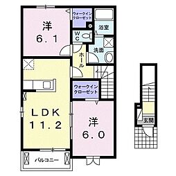 KONOHANA1 2LDKの間取図画像