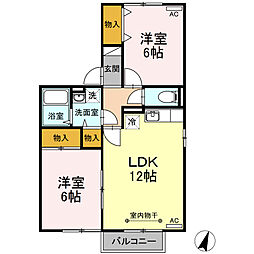 メゾンウェーブ 2LDKの間取図画像