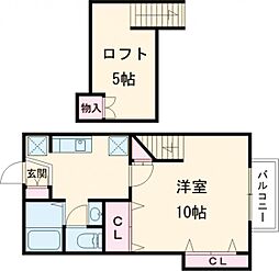 エスポワールシャトー愛子1 1Kの間取図画像
