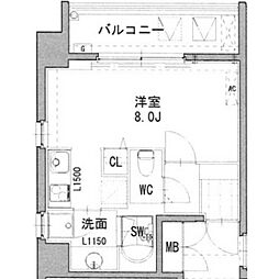 REGARO KANAYAMA Sta. 8階ワンルームの間取り
