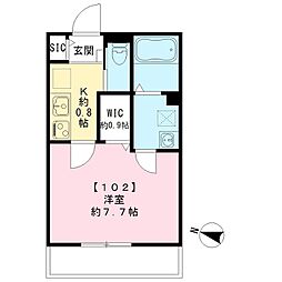 ブルームコート　R 1階1Kの間取り