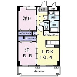 コートドオールパレス 2LDKの間取図画像