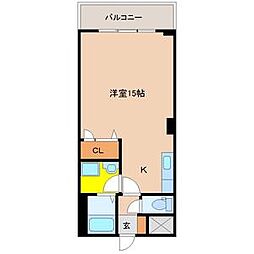 シャンテ城ヶ崎 ワンルームの間取図画像