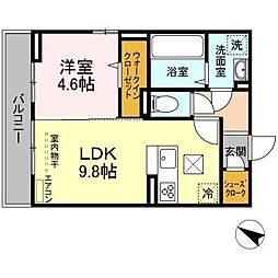 グランツ白金 1階1LDKの間取り