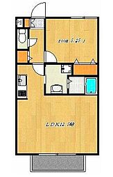 リヴェールメゾン御園 1階1LDKの間取り