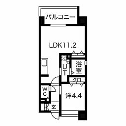 GLUCKMAISON/S-EBIE XI(グリュックメゾンエビエ) 6階1LDKの間取り