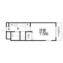 レジデンス芙美 3階1Kの間取り