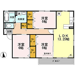 グレース桑原 3LDKの間取図画像