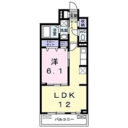 オーチャードハウス 1LDKの間取図画像
