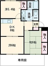熊本市電A系統 水道町駅 バス28分 西戸島団地下車 徒歩5分の賃貸アパート 1階3DKの間取り