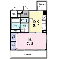 シャトレエレガン 1DKの間取図画像