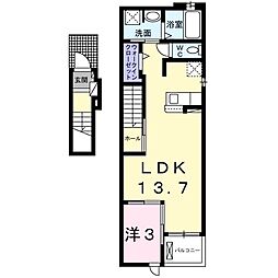 グレース　長府 2階1LDKの間取り