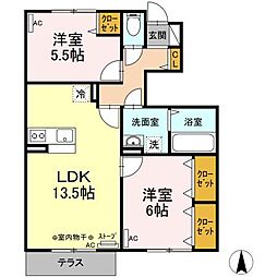 リビングタウン青葉A 2LDKの間取図画像
