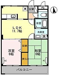 JR草津線 石部駅 バス20分 滋賀バス「みどりの村」停留所下車 徒歩3分の賃貸アパート 2階2LDKの間取り