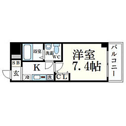 キャピタルアイ姫路 1Kの間取図画像
