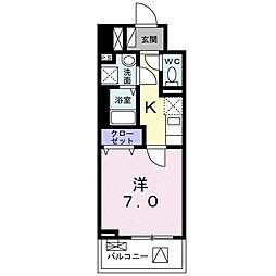 ジョリシャルマン 1Kの間取図画像