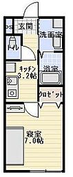 コンフォートハウス青葉A 1Kの間取図画像
