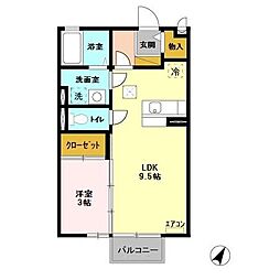 JR成田線 銚子駅 バス15分 手子后神社下車 徒歩3分の賃貸アパート 1階1LDKの間取り