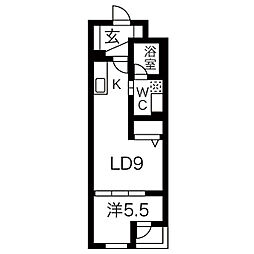 コンフォート盛岡 4階1LDKの間取り