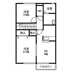 シェボン3 2DKの間取図画像