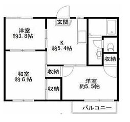 ハイツシャルム 3Kの間取図画像