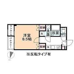 ＪＯＹ婦中 1階1Kの間取り