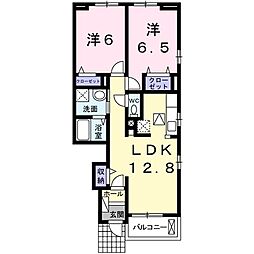 カーサブリオ大内問田1 2LDKの間取図画像