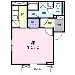サン・ローレル ワンルームの間取図画像