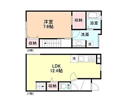 富山地方鉄道本線 電鉄魚津駅 徒歩8分の賃貸アパート 1階1LDKの間取り