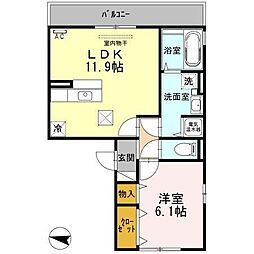 ロイヤルガーデン木場 1LDKの間取図画像