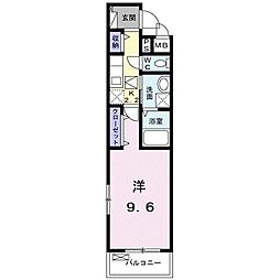 ブリランテ 1Kの間取図画像