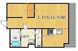 マンションしんゆう 1LDKの間取図画像