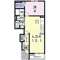 パルティーレ2 1LDKの間取図画像