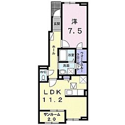 ル・クラージュ 1LDKの間取図画像