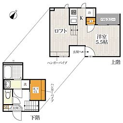 CB川越アルテ 1Kの間取図画像