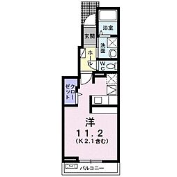ビオーラ　I 1階ワンルームの間取り